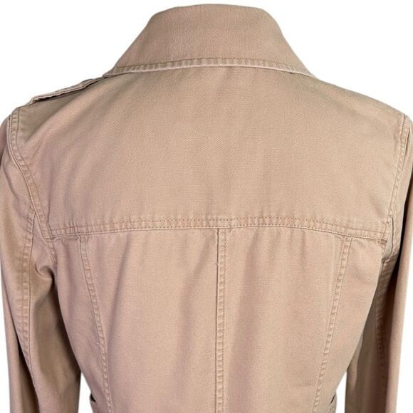 LOFT Tan Utility Jacket with Classic Collar Size Med Tall - Picture 5 of 15